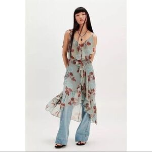 NWT Free People Sunfaded Maxi Top Floral Print